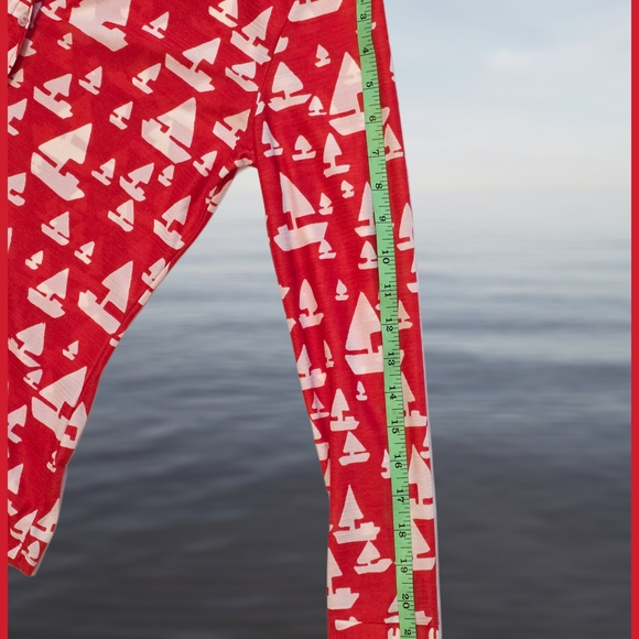 Vintage 80s Womens Red Top Button Up Blouse Nautical Sailboat Booth Bay Small - Picture 6 of 8